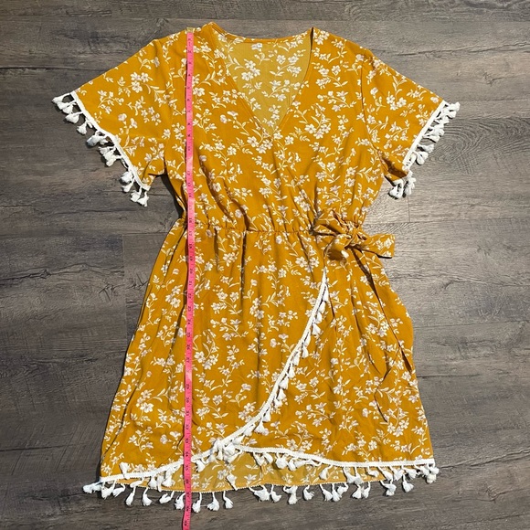 Faux Wrap Floral Tassel Dress - Picture 7 of 11